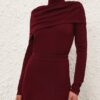 Rebellion draperad merinotop i burgundy online