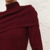 Rebellion draperad merinotop i burgundy online