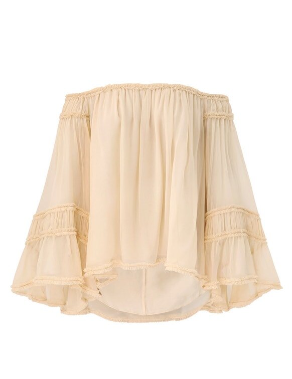 Rebellion Fray Flutter-blus i krämfärg online Rebellion Fray Flutter-blus i krämfärg online