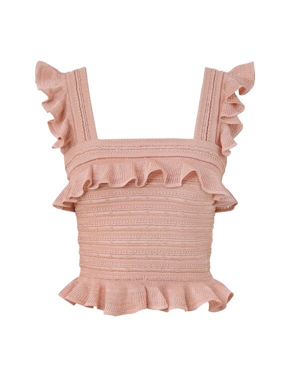 Rebellion Frill Cami Metallic Rose Gold Online Rebellion Frill Cami Metallic Rose Gold Online