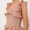 Rebellion Frill Cami Metallic Rose Gold Online Rebellion Frill Cami Metallic Rose Gold Online
