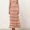 Rebellion Frill Midi-kjol Metallic Rose Gold Online