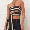 Rebellion Paint Stripe Bandeau i svarta ränder – köp online
