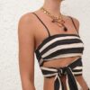 Rebellion Paint Stripe Bandeau i svarta ränder – köp online