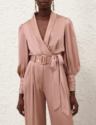 Silk Wrap Top Dusty Rose Online