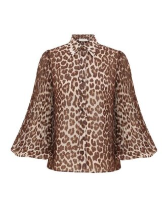 Sunray Collared Shirt Leopard Online