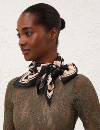 Tryckt silkesduksnudd 90 Black Stripe Online