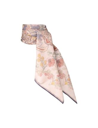 Tryckt silkesscarf 70 blå blommig online