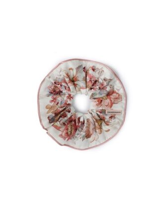 Tryckt silkesscrunchie i ivory floral online