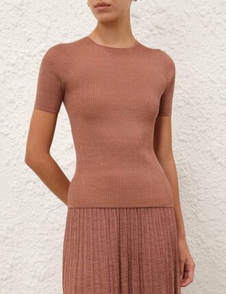 Wanderlust Metallic Tee Metallic Dusty Rose Online